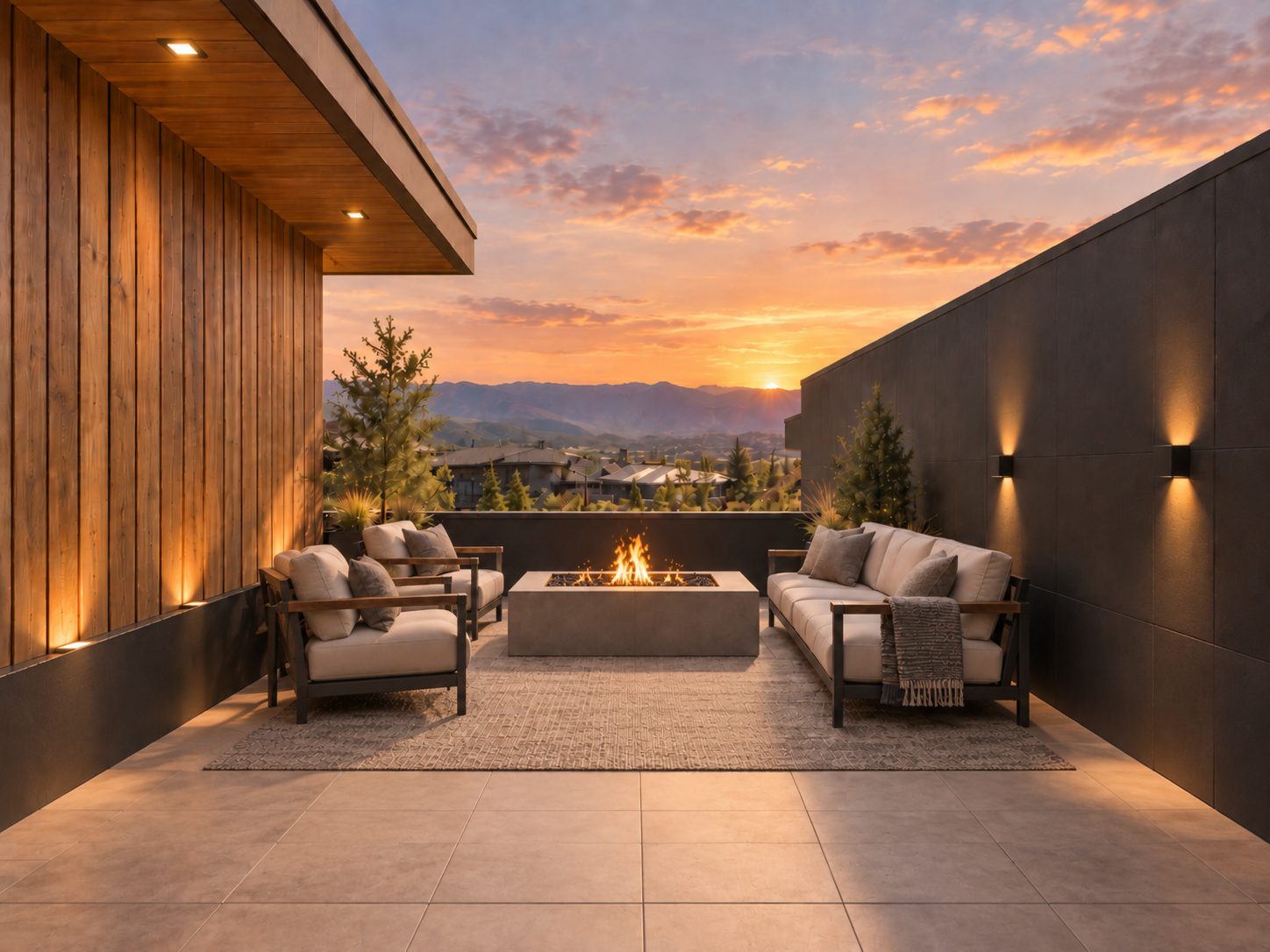 Rooftop deck with hot tub and Bald Mountain views