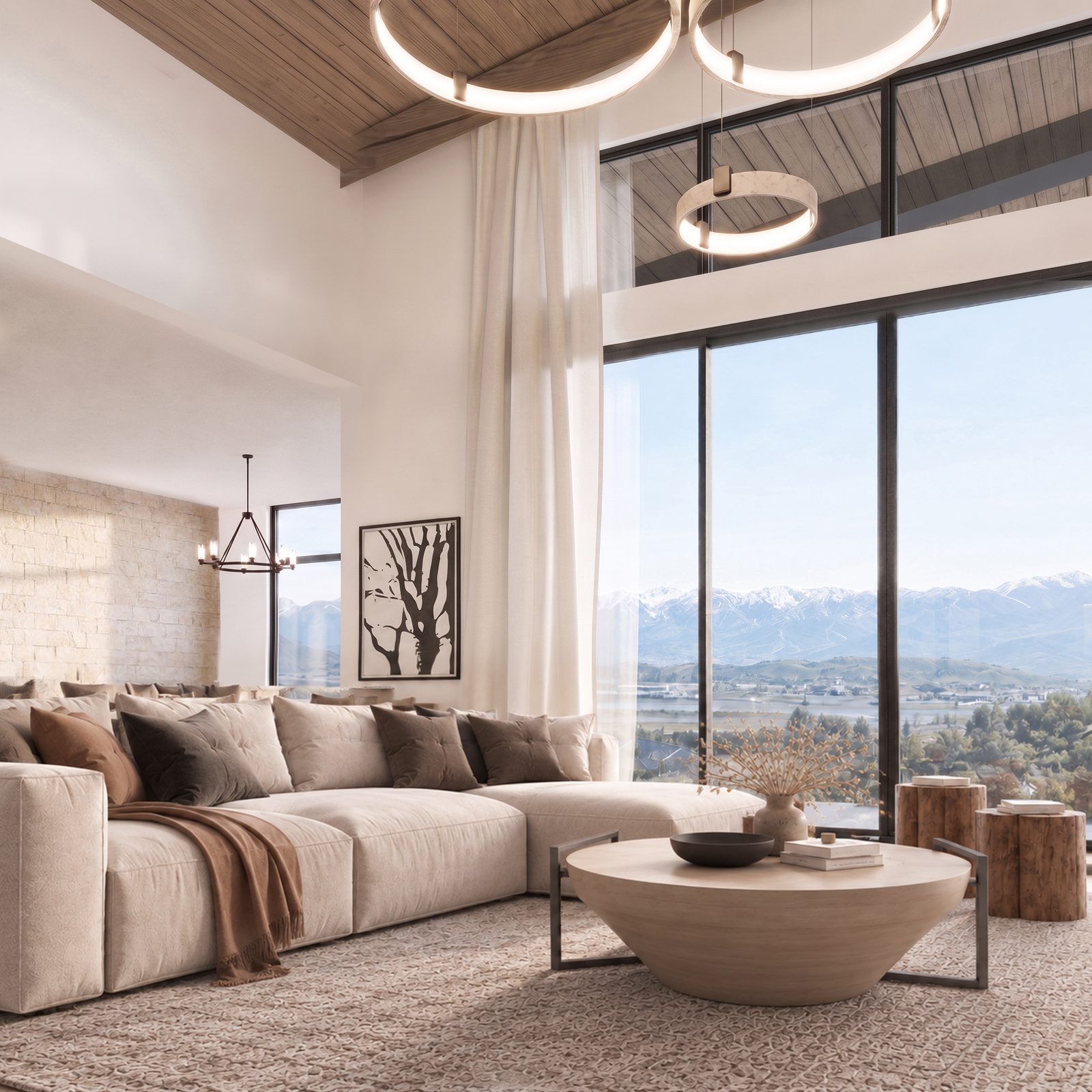 Great room with wall of glass to ski-run views, 2321 Westview Trail, Promontory, Park City, Utah