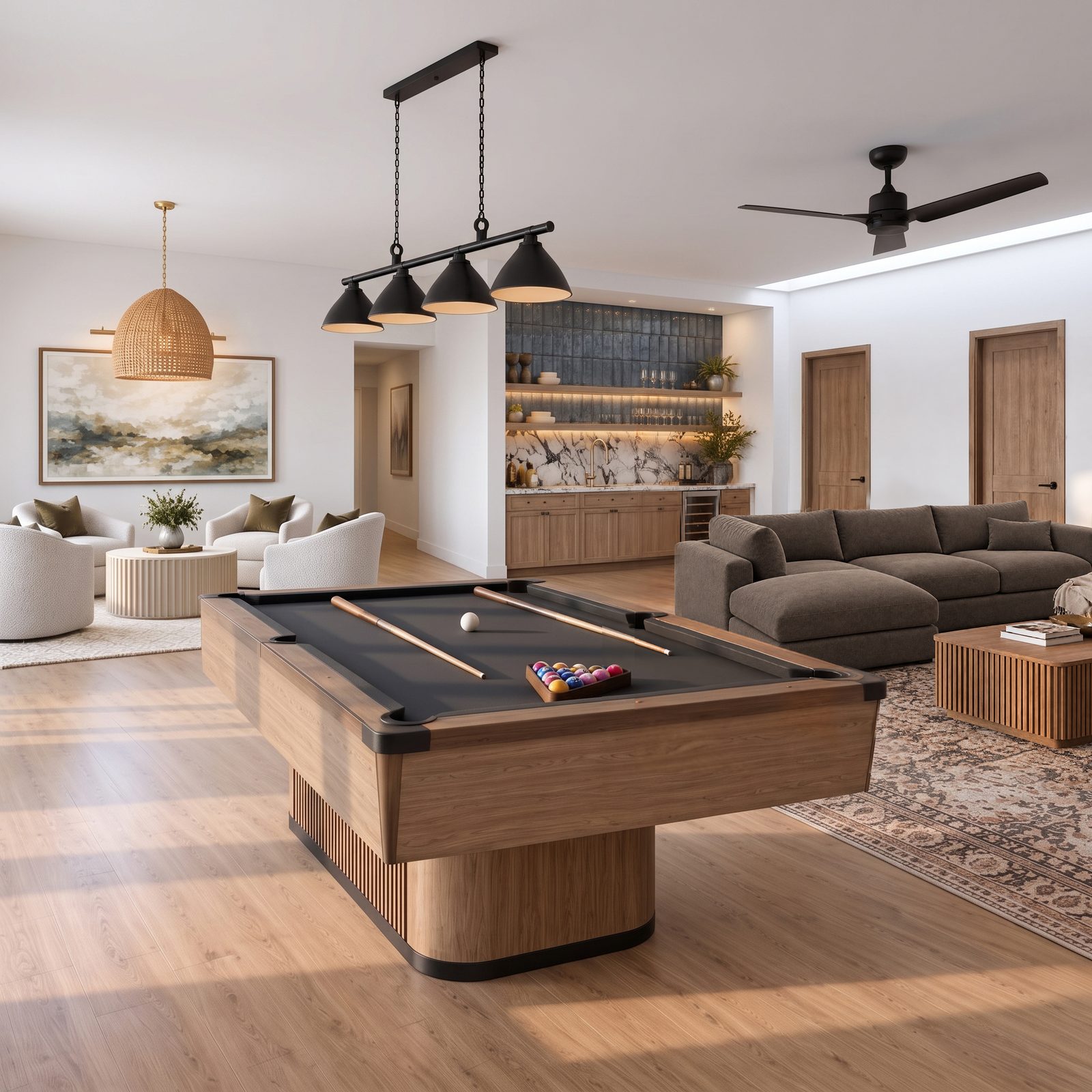 Lower-level game room and bar, 5047 Golf Club Link, Promontory, Park City, Utah
