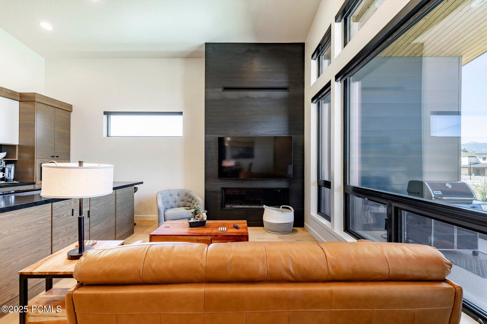 Living room and fireplace