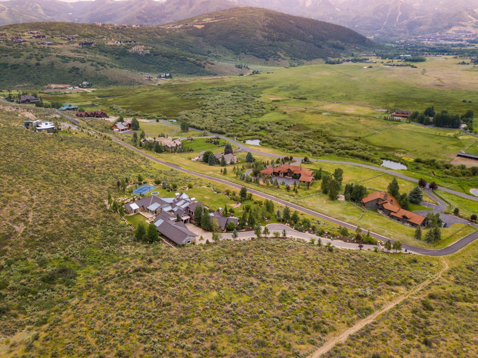 Old Ranch Road — open meadows below the Wasatch